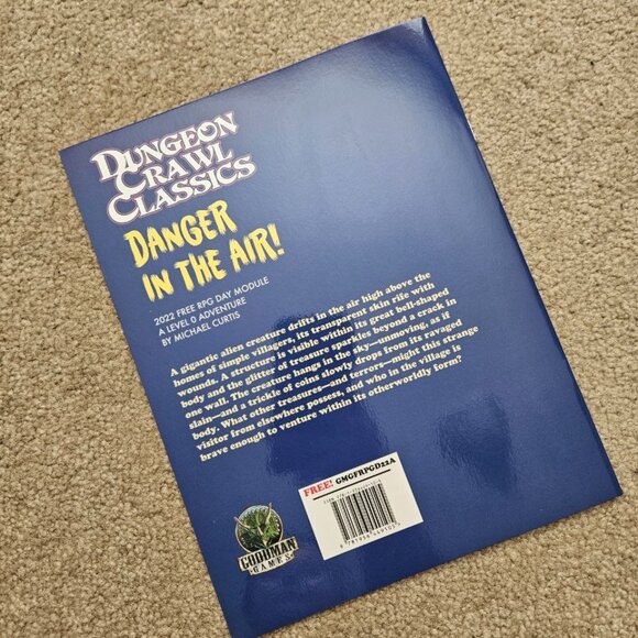 Free RPG Day 2022 New Soft Cover Dungeon Crawl Classic Danger in the Air Goodman - Picture 2 of 2